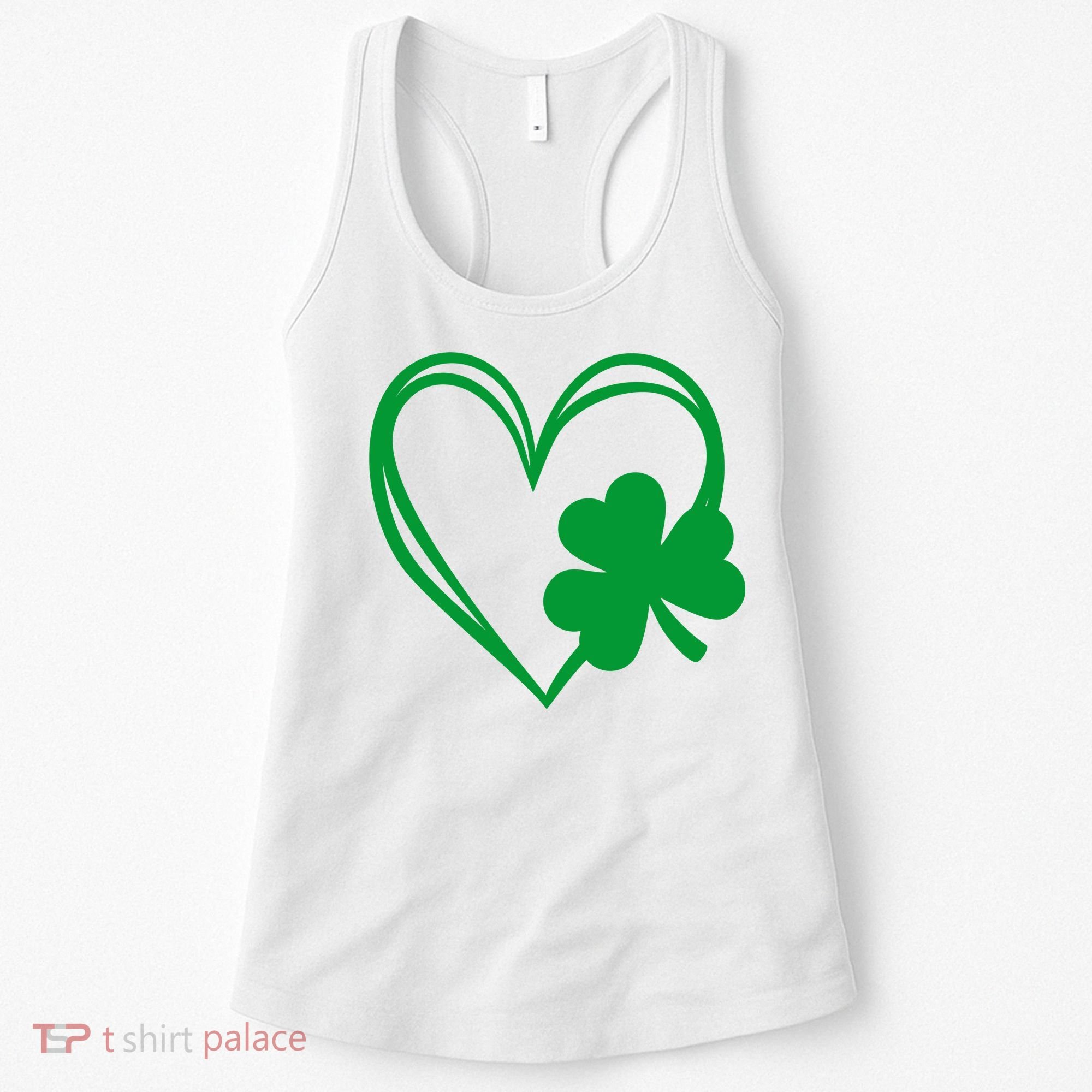 St Patricks Day Shamrock Heart Women's Tank Top