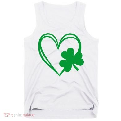 St Patricks Day Shamrock Heart Tank Top
