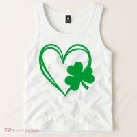 St Patricks Day Shamrock Heart Tank Top thumb 2