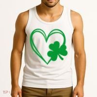 St Patricks Day Shamrock Heart Tank Top thumb 3