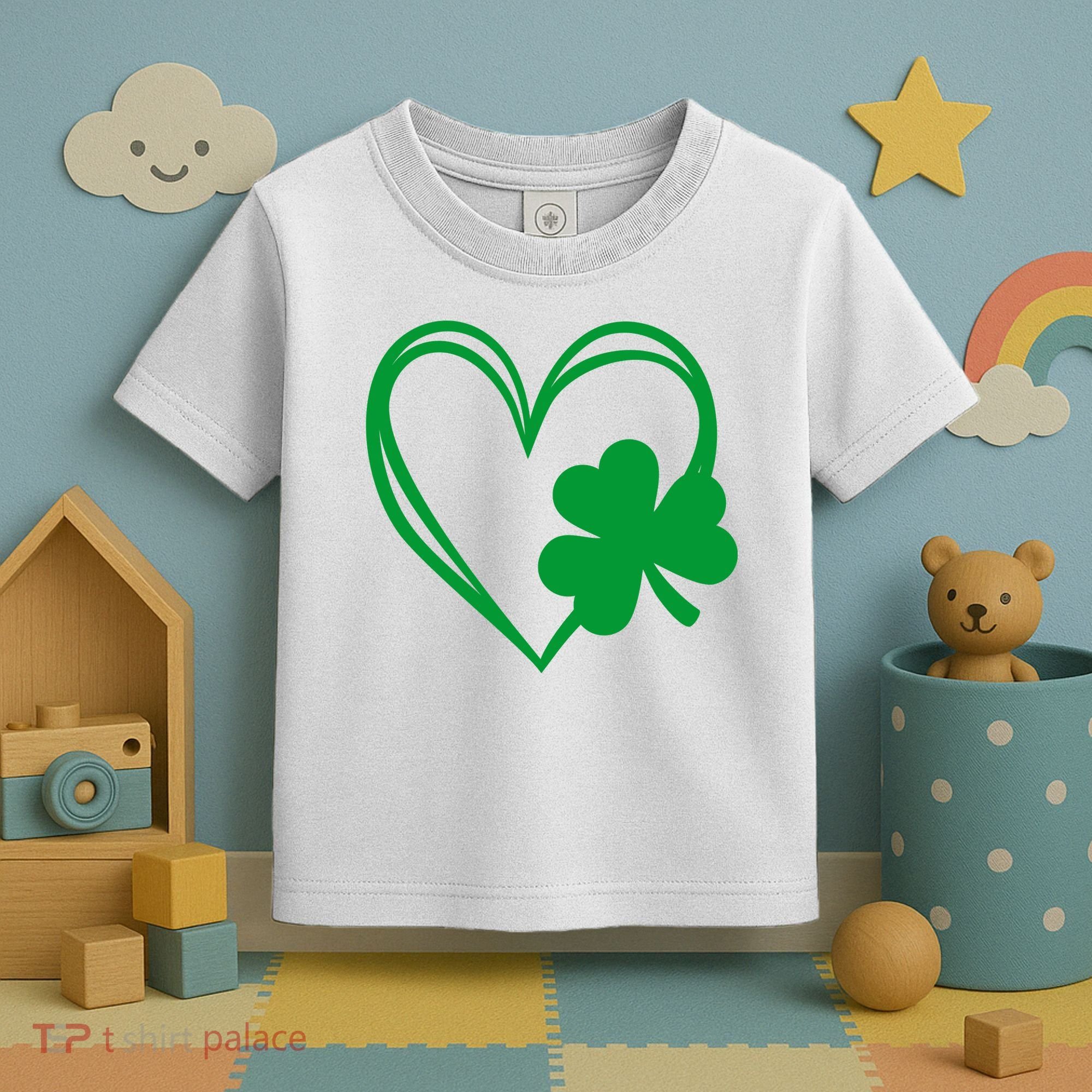 St Patricks Day Shamrock Heart Toddler T-Shirt
