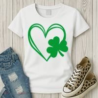 St Patricks Day Shamrock Heart Women's T-Shirt thumb 3