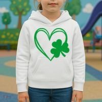 St Patricks Day Shamrock Heart Kids Hoodie thumb 3