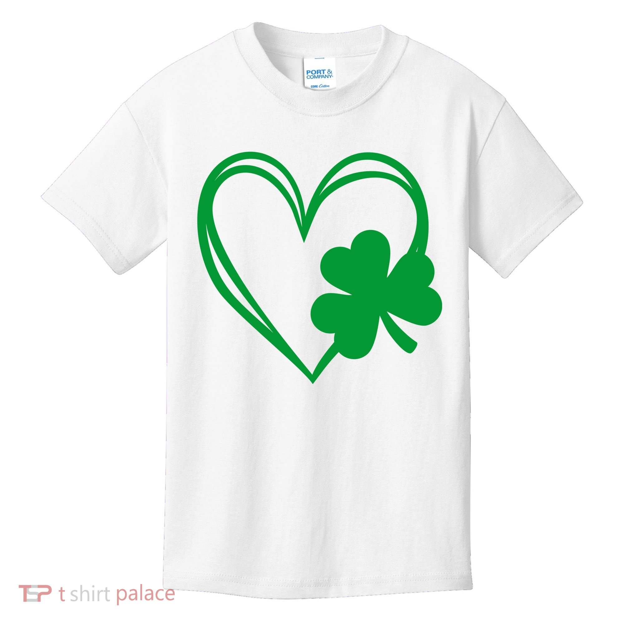 St Patricks Day Shamrock Heart Kids T-Shirt