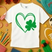 St Patricks Day Shamrock Heart Kids T-Shirt thumb 3