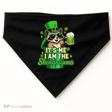 St Patrick's Day Its Me I Am The Shenanigans Raccoon USA-Made Doggie Bandana