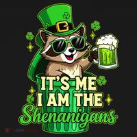 St Patrick's Day Its Me I Am The Shenanigans Raccoon Bucket Hat thumb 4