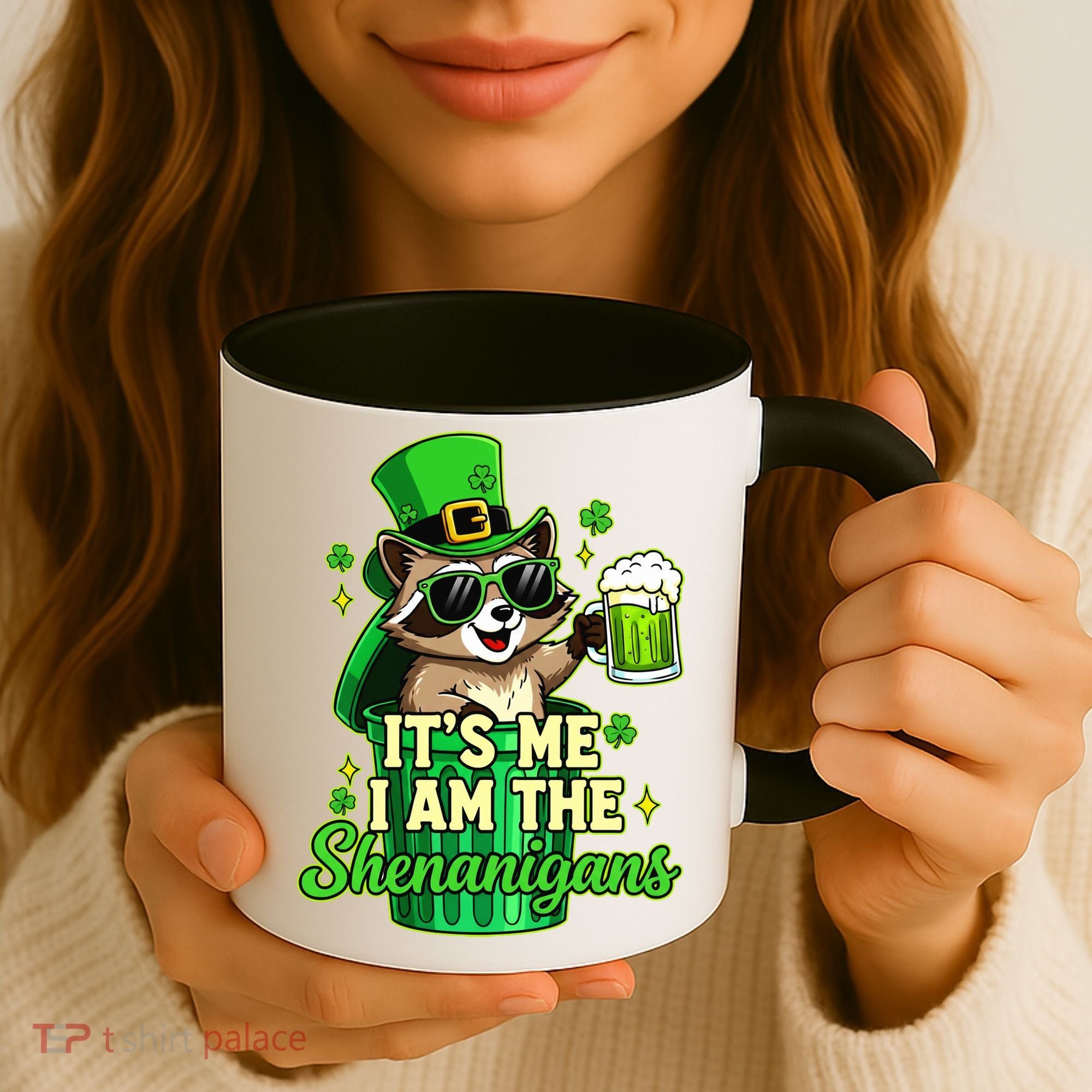 St Patrick's Day Its Me I Am The Shenanigans Raccoon Coffee Mug