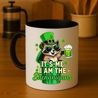 St Patrick's Day Its Me I Am The Shenanigans Raccoon Coffee Mug thumb 4