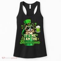 St Patrick's Day Its Me I Am The Shenanigans Raccoon Women's Tank Top thumb 0
