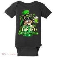 St Patrick's Day Its Me I Am The Shenanigans Raccoon Baby Bodysuit thumb 0