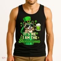 St Patrick's Day Its Me I Am The Shenanigans Raccoon Tank Top thumb 3