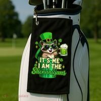 St Patrick's Day Its Me I Am The Shenanigans Raccoon Golf Towel thumb 2