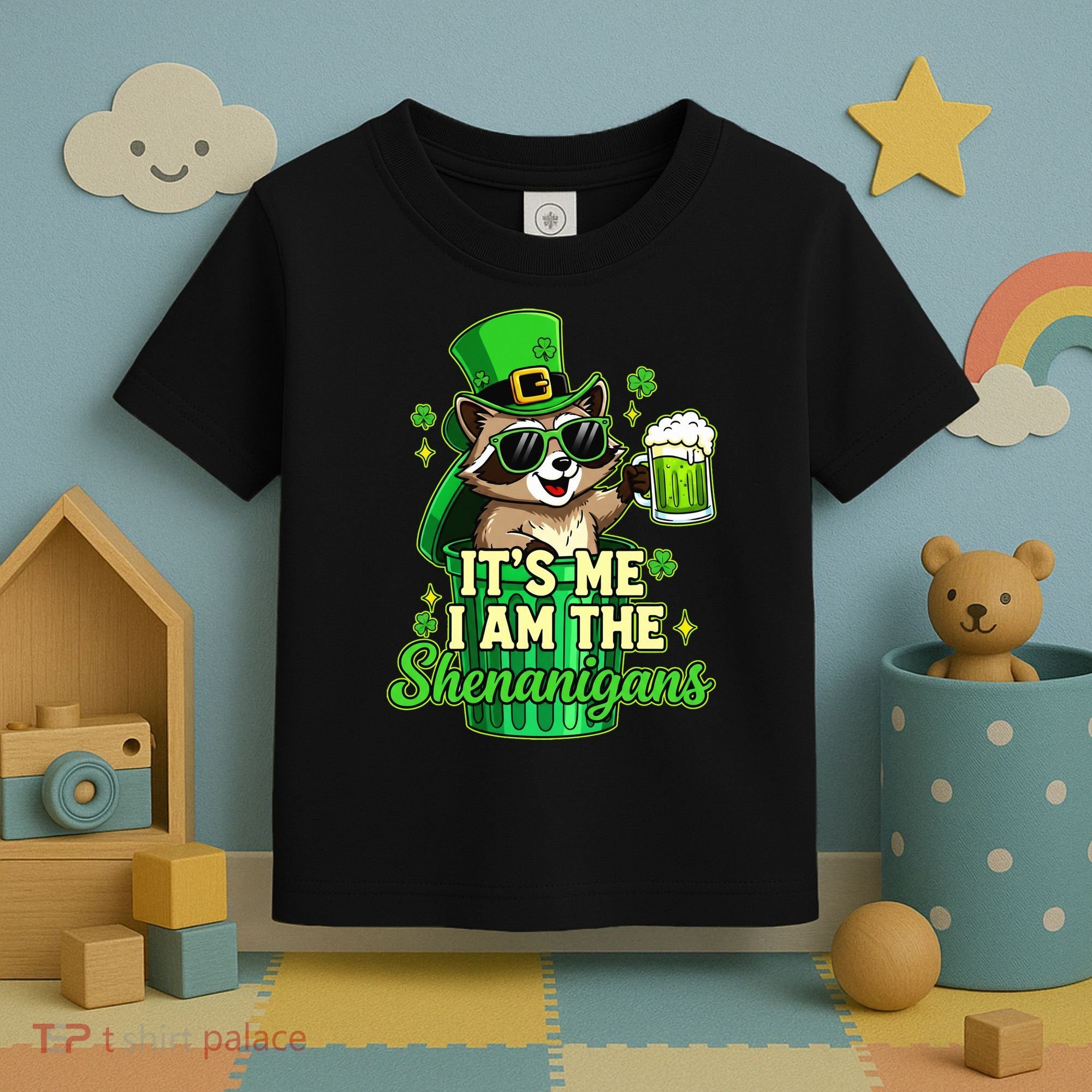 St Patrick's Day Its Me I Am The Shenanigans Raccoon Toddler T-Shirt