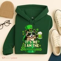 St Patrick's Day Its Me I Am The Shenanigans Raccoon Hoodie thumb 4