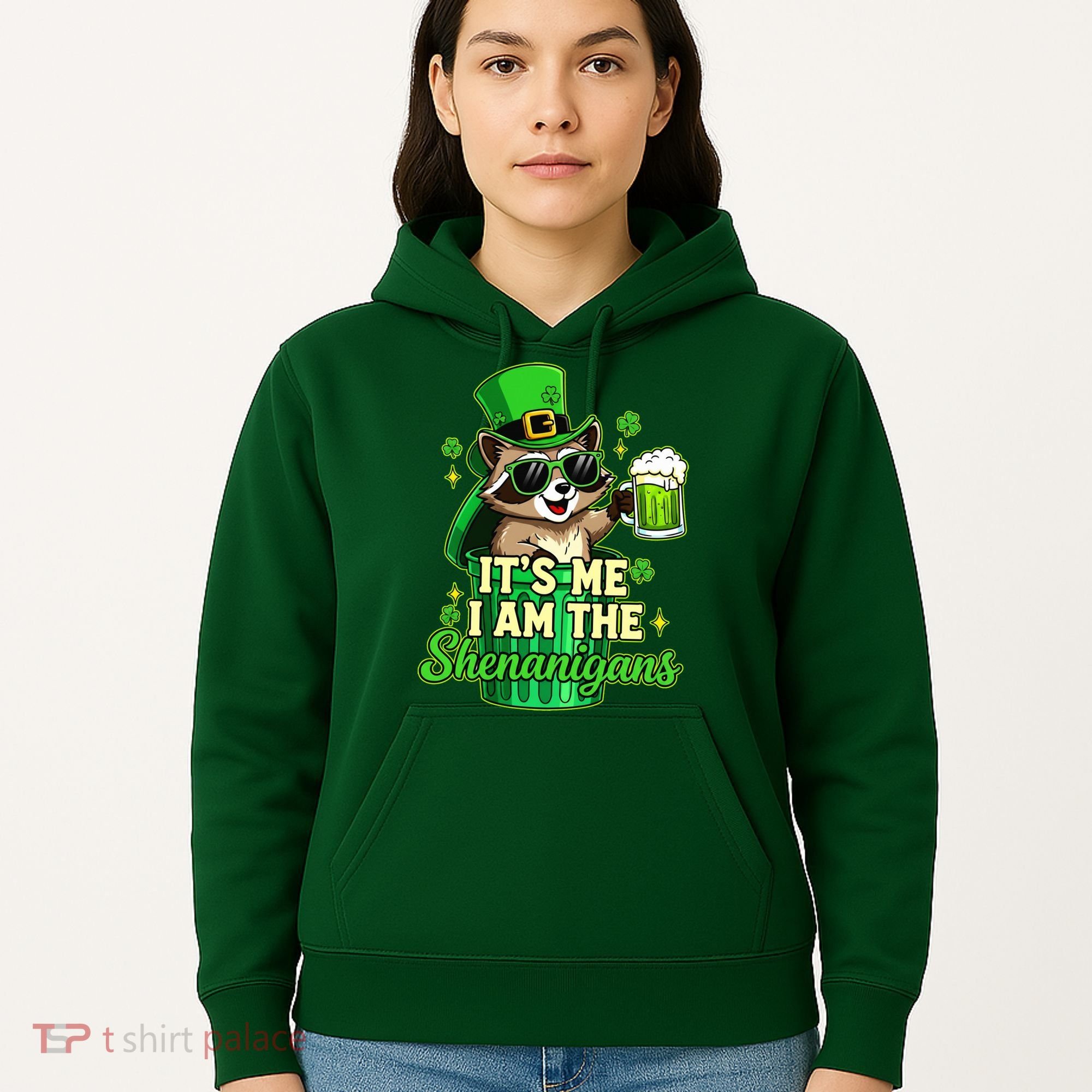 St Patrick's Day Its Me I Am The Shenanigans Raccoon Hoodie