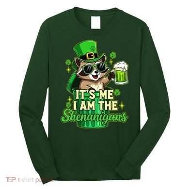 St Patrick's Day Its Me I Am The Shenanigans Raccoon Long Sleeve Shirt