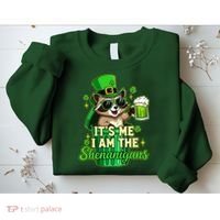 St Patrick's Day Its Me I Am The Shenanigans Raccoon Sweatshirt thumb 2
