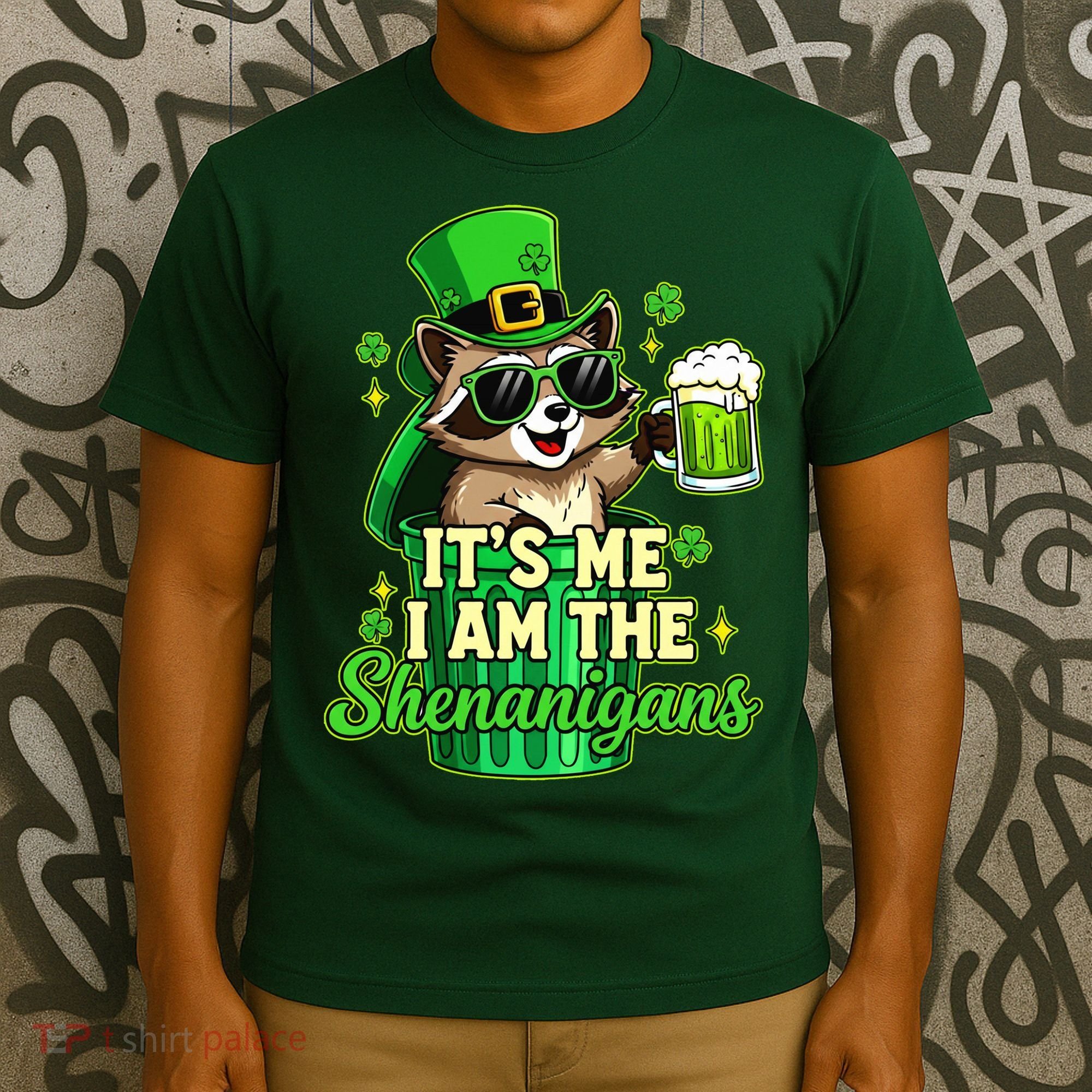 St Patrick's Day Its Me I Am The Shenanigans Raccoon T-Shirt