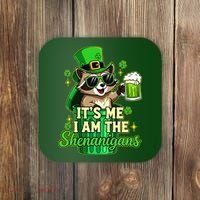 St Patrick's Day Its Me I Am The Shenanigans Raccoon Coaster thumb 0