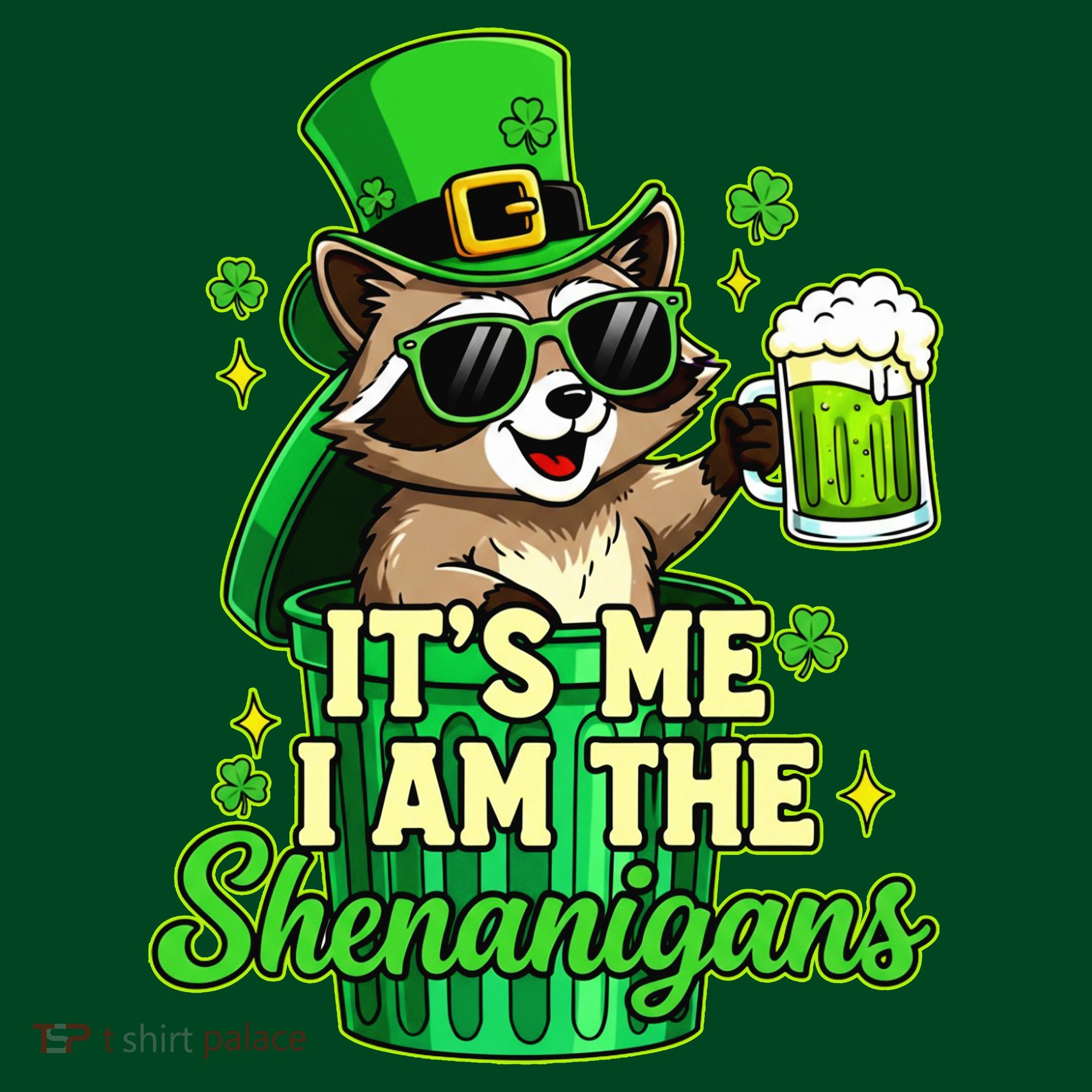 St Patrick's Day Its Me I Am The Shenanigans Raccoon Mousepad