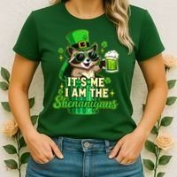 St Patrick's Day Its Me I Am The Shenanigans Raccoon Women's T-Shirt thumb 2
