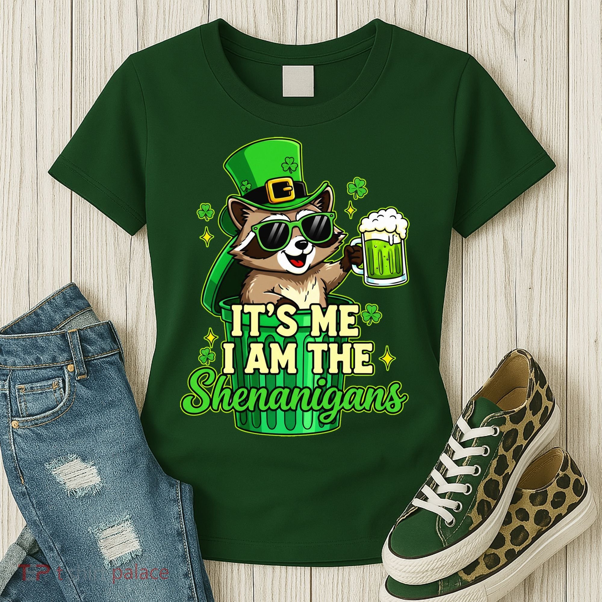 St Patrick's Day Its Me I Am The Shenanigans Raccoon Women's T-Shirt