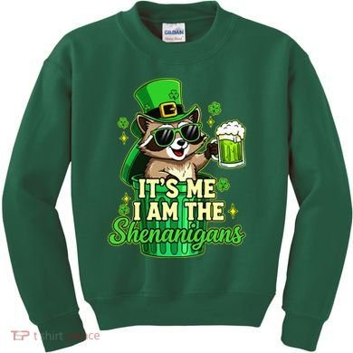St Patrick's Day Its Me I Am The Shenanigans Raccoon Kids Sweatshirt