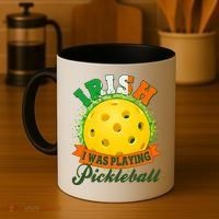 St Patricks Day Irish I Was Playing Pickleball Coffee Mug thumb 4