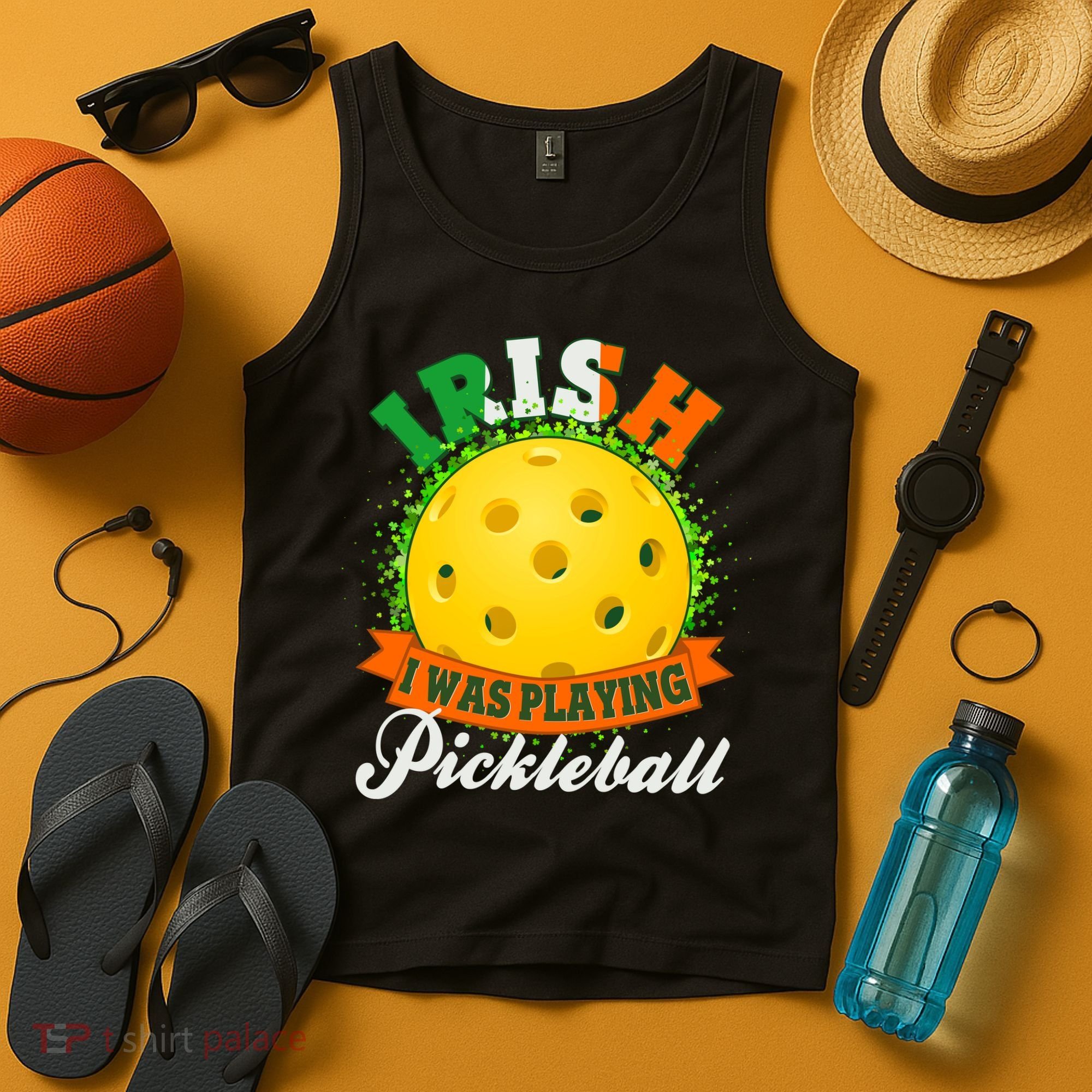 St Patricks Day Irish I Was Playing Pickleball Tank Top