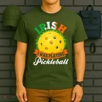 St Patricks Day Irish I Was Playing Pickleball T-Shirt thumb 6