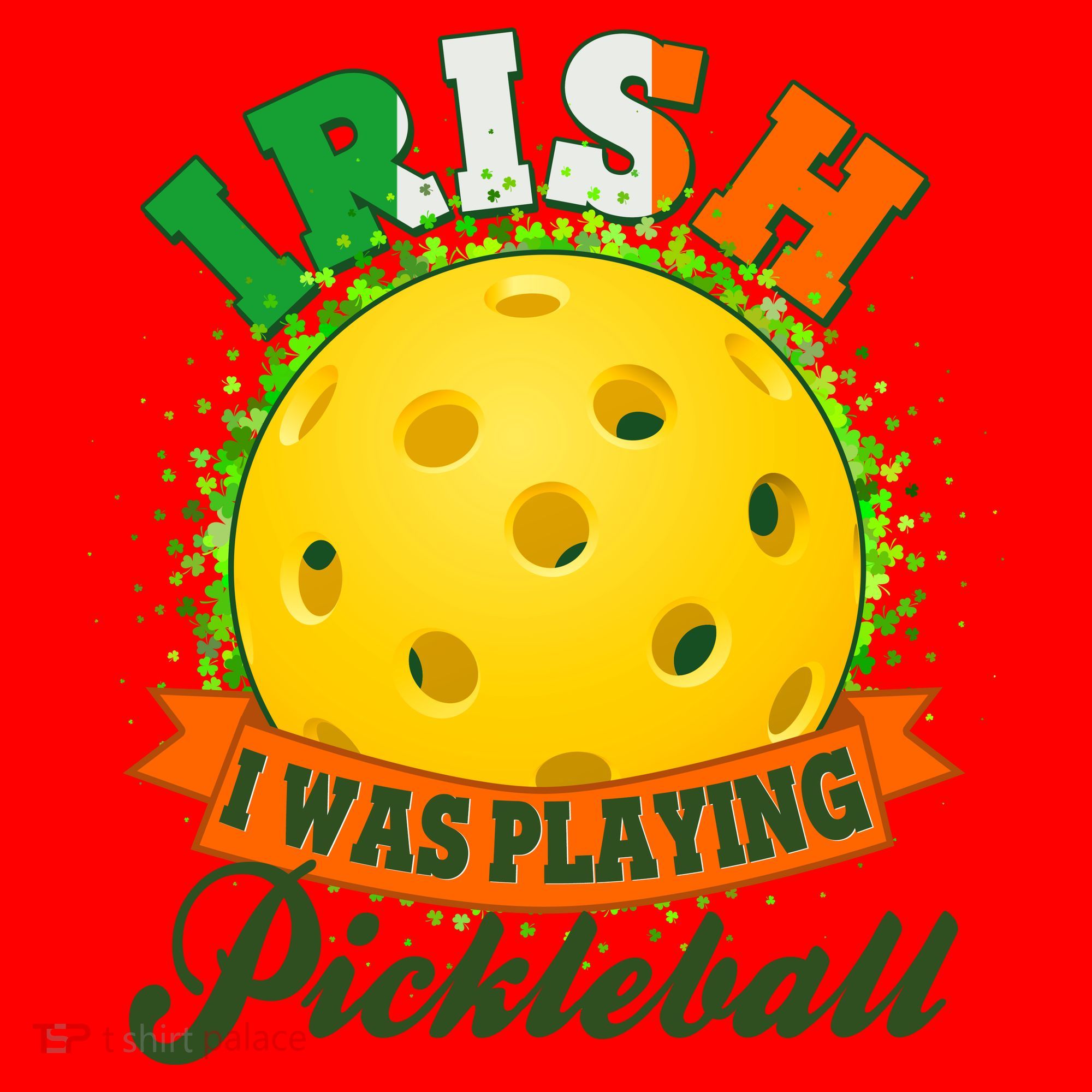 St Patricks Day Irish I Was Playing Pickleball Santa Hat