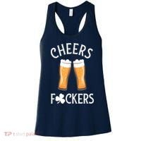 St PatrickS Day Cheers Fuckers Shamrock Clover Beer Adult Gift Women's Tank Top thumb 0