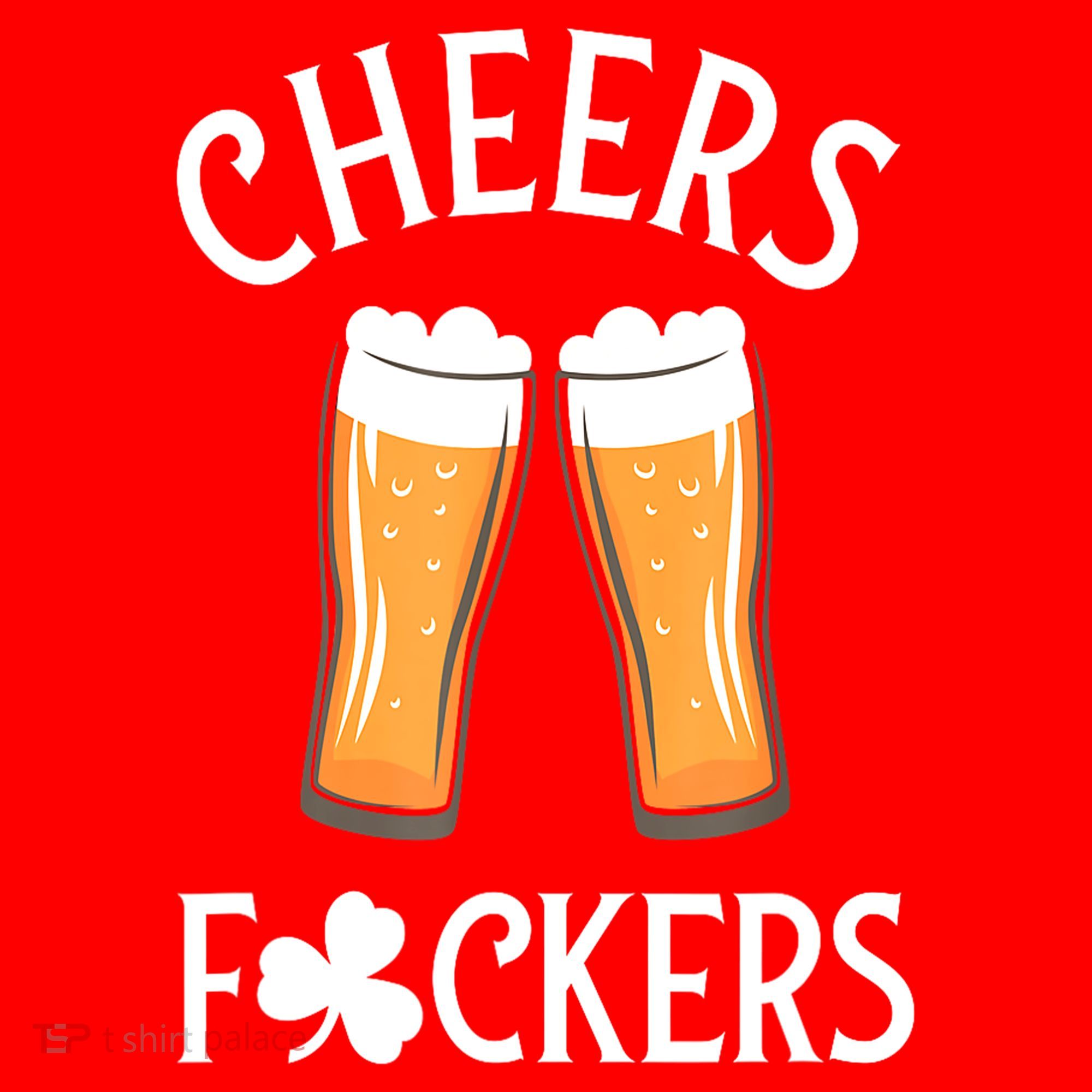 St PatrickS Day Cheers Fuckers Shamrock Clover Beer Adult Gift Santa Hat