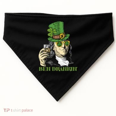 St Patricks Day, Ben Drankin, Funny Irish, Funny St Patricks Day USA-Made Doggie Bandana