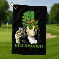 St Patricks Day, Ben Drankin, Funny Irish, Funny St Patricks Day Golf Towel thumb 1