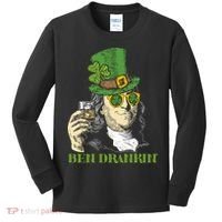 St Patricks Day, Ben Drankin, Funny Irish, Funny St Patricks Day Kids Long Sleeve Shirt thumb 0