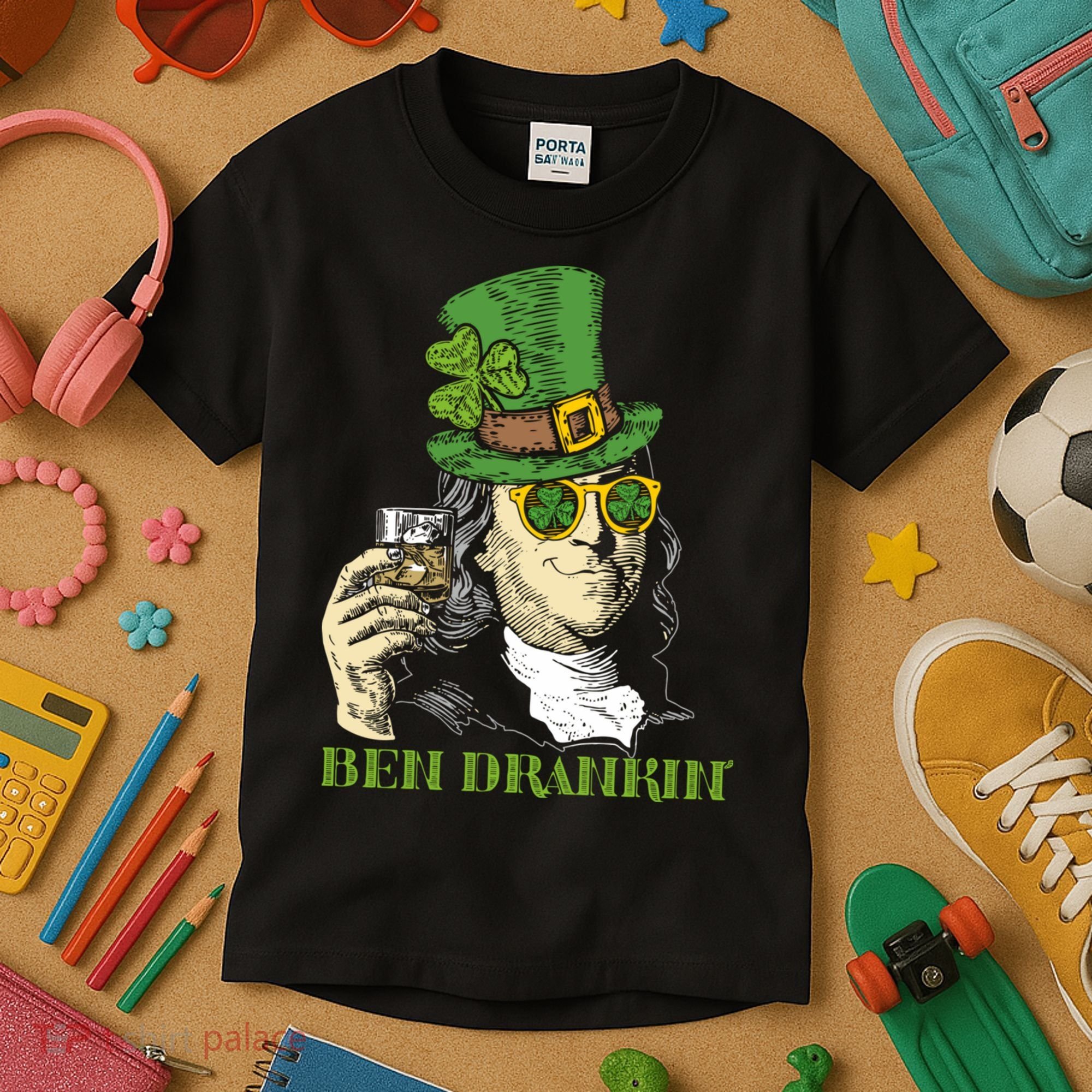 St Patricks Day, Ben Drankin, Funny Irish, Funny St Patricks Day Kids T-Shirt