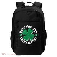 St Patricks Day Here For The Shenanigans Lucky Shamrock Clover Backpack thumb 0