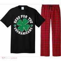 St Patricks Day Here For The Shenanigans Lucky Shamrock Clover Pajama Set thumb 0