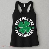 St Patricks Day Here For The Shenanigans Lucky Shamrock Clover Women's Tank Top thumb 3