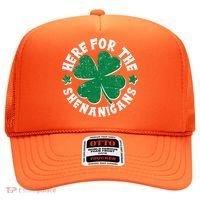 St Patricks Day Here For The Shenanigans Lucky Shamrock Clover Hat thumb 0