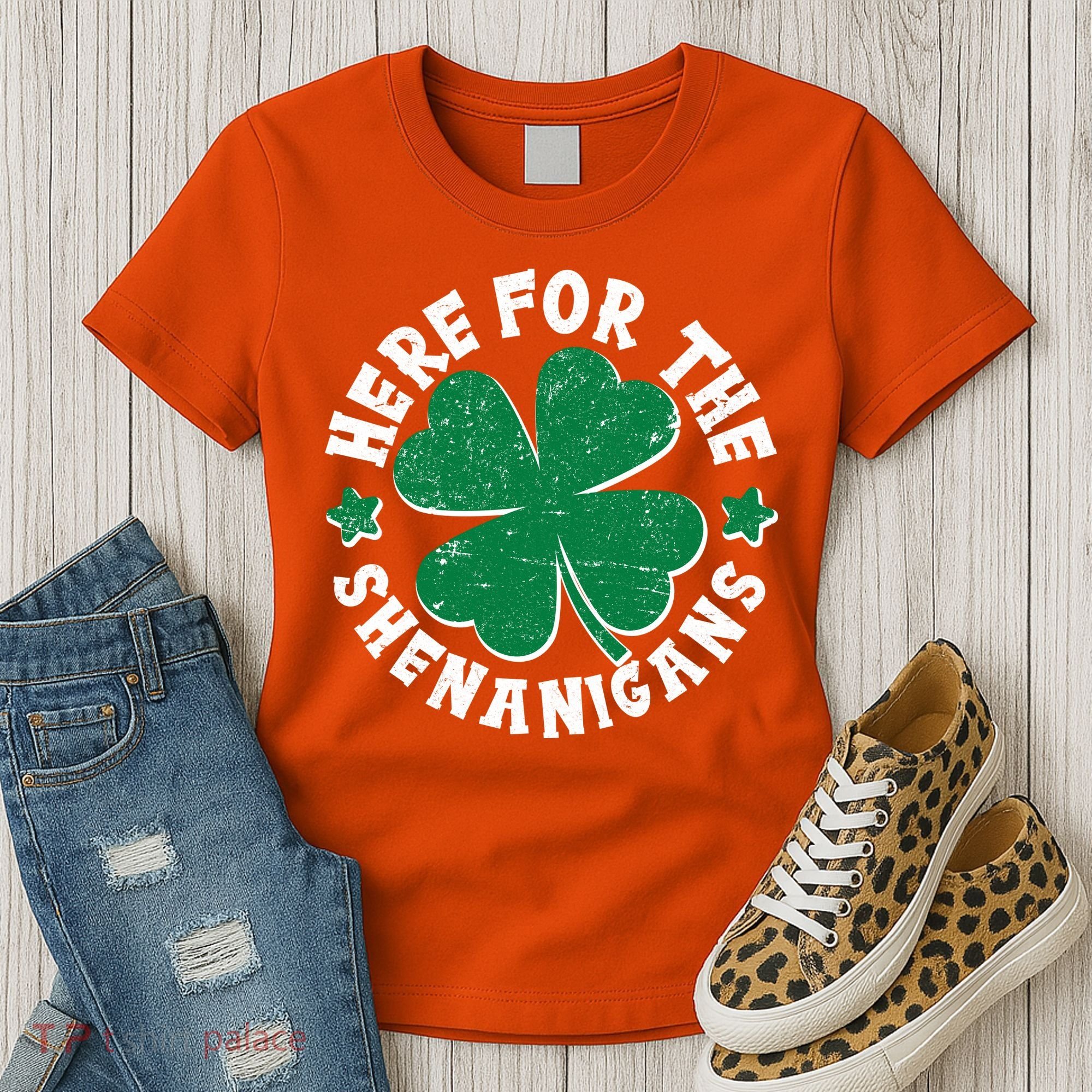 St Patricks Day Here For The Shenanigans Lucky Shamrock Clover Women's T-Shirt