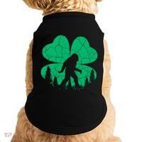 St Patricks Day Bigfoot Sasquatch Irish Clover Doggie Tank thumb 0