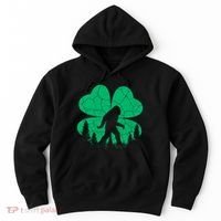 St Patricks Day Bigfoot Sasquatch Irish Clover Hoodie thumb 0