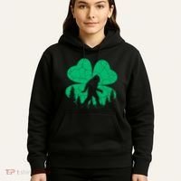 St Patricks Day Bigfoot Sasquatch Irish Clover Hoodie thumb 5
