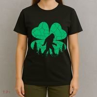 St Patricks Day Bigfoot Sasquatch Irish Clover T-Shirt thumb 4