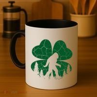 St Patricks Day Bigfoot Sasquatch Irish Clover Coffee Mug thumb 4