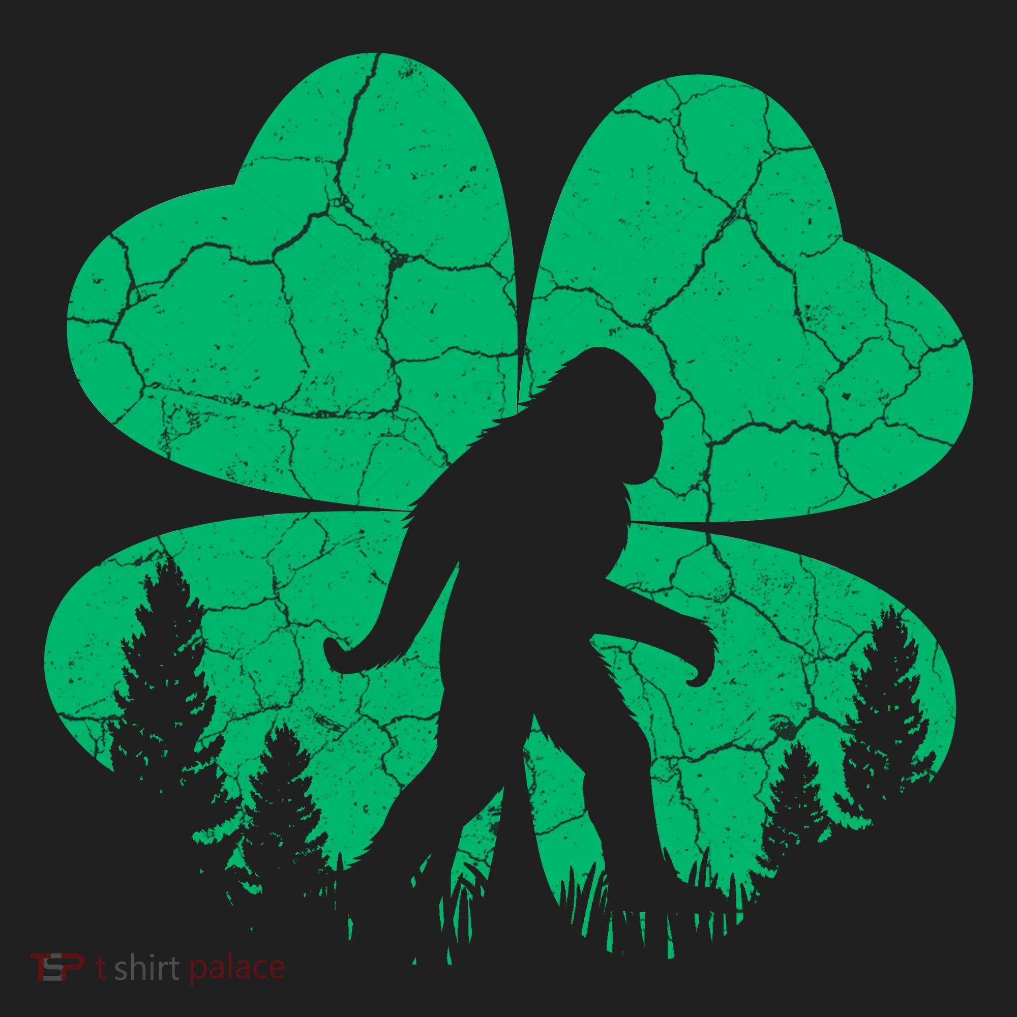 St Patricks Day Bigfoot Sasquatch Irish Clover Beanie