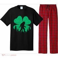 St Patricks Day Bigfoot Sasquatch Irish Clover Pajama Set thumb 0